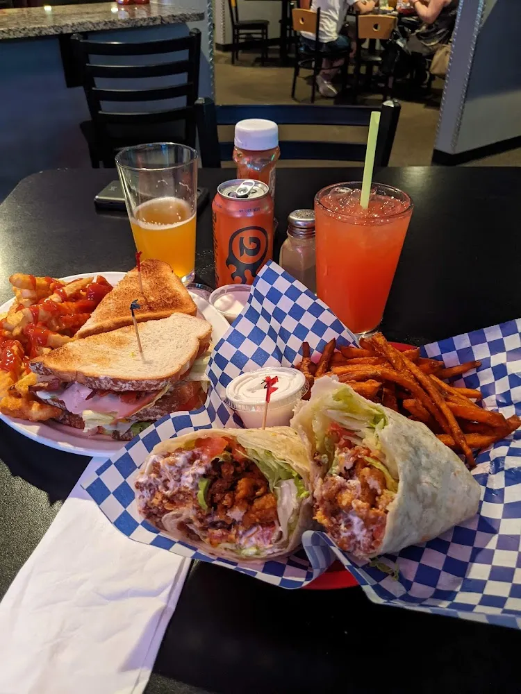 Fried Chicken Wrap & Club Sandwich